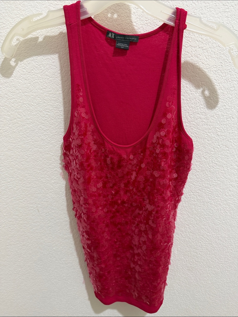 A/X Armani Exchange Hot Pink Sequin Tank